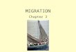 MIGRATION Chapter 3. What Is Migration? Movement –Cyclic movement: Movement away from home for a short period Commuting Seasonal movement Nomadism –Periodic