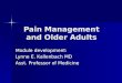 Pain Management and Older Adults Module development: Lynne E. Kallenbach MD Asst. Professor of Medicine