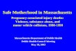 Safe Motherhood in Massachusetts Pregnancy-associated injury deaths: Violence, substance abuse, and motor vehicle collisions, 1990-1999 Massachusetts Department
