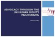 ADVOCACY THROUGH THE UN HUMAN RIGHTS MECHANISMS March 14, 2014