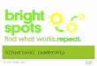 Situational Leadership ALL-STAFF RETREAT 2010. What is a Bright Spot? A Bright Spot is a positive deviation; a successful effort worth emulating. “These