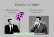 Election of 1960 John Kennedy –Democrat Richard Nixon –Republican 1 st Televised Presidential Debate