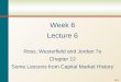 12-0 Week 6 Lecture 6 Ross, Westerfield and Jordan 7e Chapter 12 Some Lessons from Capital Market History
