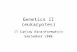Genetics II (eukaryotes) IT Carlow Bioinformatics September 2006