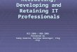 Recruiting, Developing and Retaining IT Professionals MIS 5800 / MBA 2006 Presented by Tammy Hawkins, Matthew Wanninger, Ying Jing