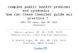 Complex public health problems and syndemics : how can these theories guide our practice ? PHPC CPD event, May 24 th 2015 Vancouver Odette Laplante, MD,
