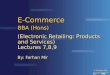 © Farhan Mir 2014 IMS E-Commerce BBA (Hons) (Electronic Retailing: Products and Services) Lectures 7,8,9 By: Farhan Mir