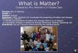 What is Matter? Created by: Mrs. Metivier’s 2 nd Grade Class Teacher: Mrs. R. Metivier Grade: 2 nd Subject: Science Standard: S2P1 Students will investigate