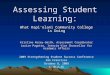 Assessing Student Learning: What Kapi‘olani Community College is Doing Kristine Korey-Smith, Assessment Coordinator Louise Pagotto, Interim Vice Chancellor