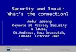 CRICOS No. 00213J a university for the world real R Security and Trust: What's the connection? Audun Jøsang Keynote at Privacy Security & Trust, St.Andrews,