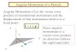 Angular Momentum of a Particle Angular Momentum (l) is the vector cross product of translational momentum and the displacement of that momentum relative