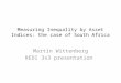 Measuring Inequality by Asset Indices: the case of South Africa Martin Wittenberg REDI 3x3 presentation