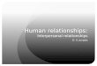 Human relationships: Interpersonal relationships D. S. Junglas