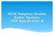 GCSE Religious Studies Easter Revision OCR Specification B