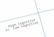 High Cognitive vs. Low Cognitive 1. An effective mathematical task is needed to challenge and engage students intellectually. 2