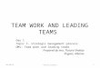 TEAM WORK AND LEADING TEAMS Day 1 Topic 1- strategic management process OM1: Team work and leading teams Prepared by msc. Flutura Xhabija Shgpaz, Albania