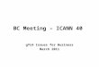 BC Meeting – ICANN 40 gTLD Issues for Business March 2011