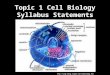 Topic 1 Cell Biology Syllabus Statements 