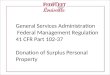 General Services Administration Federal Management Regulation 41 CFR Part 102-37 Donation of Surplus Personal Property