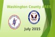Washington County ARES July 2015. Visitors  Please leave an email address on the sign up sheet