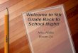 Welcome to 5th Grade Back to School Night! Mrs. Altilio Room 24