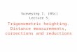 Surveying I. (BSc) Lecture 5. Trigonometric heighting. Distance measurements, corrections and reductions