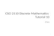 CSCI 2110 Discrete Mathematics Tutorial 10 Chin 1