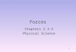 1 Forces Chapters 2.3-3 Physical Science. 2 Forces Objectives 1. Explain how force and motion are related. 2. Distinguish between balanced and unbalanced