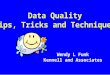Data Quality Tips, Tricks and Techniques Wendy L Funk Kennell and Associates