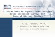 Clinical Data to Support Qualification: Cross-Sectional Surveys and Natural History Studies P. K. Tandon, Ph.D. Clinical Science Officer Genzyme, a Sanofi