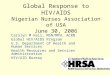 Global Response to HIV/AIDS Nigerian Nurses Association of USA June 30, 2006 Carolyn M Hall, MSN/MPH, ACRN Global HIV/AIDS Program U.S. Department of Health