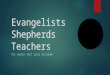 Evangelists Shepherds Teachers THE CHURCH THAT JESUS DESIGNED