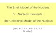 The Shell Model of the Nucleus 5. Nuclear moments. The Collective Model of the Nucleus [Sec. 6.2, 6.4, 6.5, 6.6, 6.7 Dunlap]
