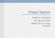 Shape Spaces Kathryn Leonard 22 January 2005 MSRI Intro to Image Analysis