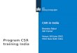 CSR in India Birendra Raturi CBI Trainer Venue: 8-9 June 2011 FICCI New Delhi India Program CSR training India