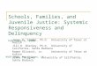 Schools, Families, and Juvenile Justice: Systemic Responsiveness and Delinquency February 6, 2008 Janay B. Sander, Ph.D. University of Texas at Austin