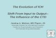 1 The Evolution of ICH Shift From Input to Output-- The Influence of the CTD Justina A. Molzon, MS Pharm, JD Associate Director for International Programs