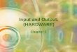Input and Output: (HARDWARE) Chapter 1 Input and Output Input Users submit input data Output Users get processed information