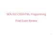 1 SEN 910 CSS/HTML Programming Final Exam Review