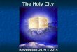 The Holy City Revelation 21:9 – 22:5. Timeline of Events for Premillennial Eschatology Rapture 7 year tribulation on earth (Daniel’s 70 th week) 1000
