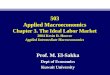 503 Applied Macroeconomics Chapter 3. The Ideal Labor Market 2004 Kevin D. Hoover Applied Intermediate Macroeconomics Prof. M. El-Sakka Dept of Economics