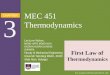 CHAPTER 3 MEC 451 Thermodynamics First Law of Thermodynamics Lecture Notes: MOHD HAFIZ MOHD NOH HAZRAN HUSAIN & MOHD SUHAIRIL Faculty of Mechanical Engineering