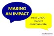 MAKING AN IMPACT How GREAT leaders communicate. Jon Harrison jon@jonwharrison.com