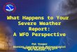 What Happens to Your Severe Weather Report: A WFO Perspective Pat Vesper Warning Coordination Meteorologist WFO Midland, TX