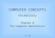 CIS 120 COMPUTER CONCEPTS Vocabulary Chapter 6 The Computer Marketplace