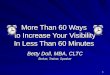 0 More Than 60 Ways to Increase Your Visibility In Less Than 60 Minutes Betty Doll, MBA, CLTC Broker, Trainer, Speaker