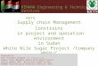 Supply chain Management Constrains in project and operation environment in Sudan White Nile Sugar Project /Company WNSP/C KENANA Engineering & Technical