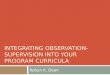 INTEGRATING OBSERVATION- SUPERVISION INTO YOUR PROGRAM CURRICULA Robyn K. Dean