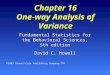 Chapter 16 One-way Analysis of Variance Fundamental Statistics for the Behavioral Sciences, 5th edition David C. Howell © 2003 Brooks/Cole Publishing Company/ITP