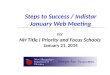 Steps to Success / Indistar January Web Meeting For NH Title I Priority and Focus Schools January 21, 2014